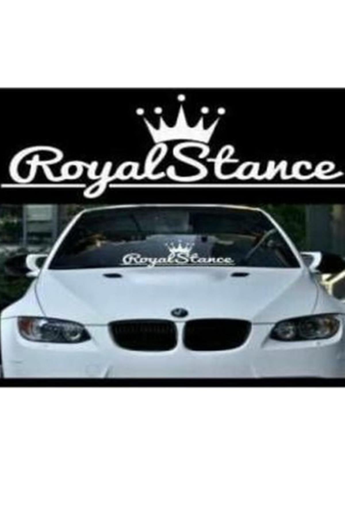 Royal Stance Oto Arka Cam özel yeni sticker Beyaz