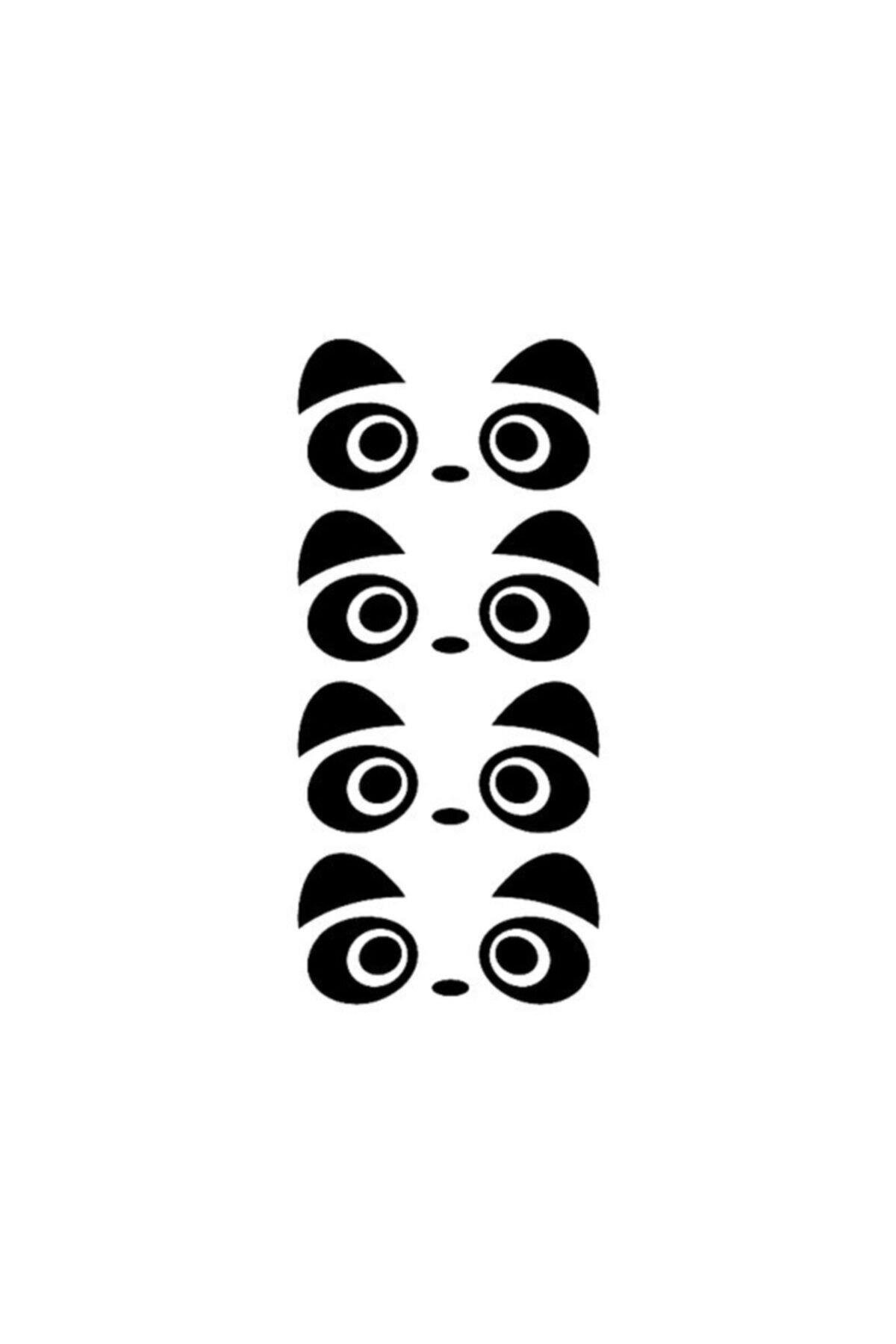 Sevimli Panda Yüz Tasarımi Su Geçirmez Çıkarılabilir Oto özel yeni sticker 4 Adet 27*12 Cm