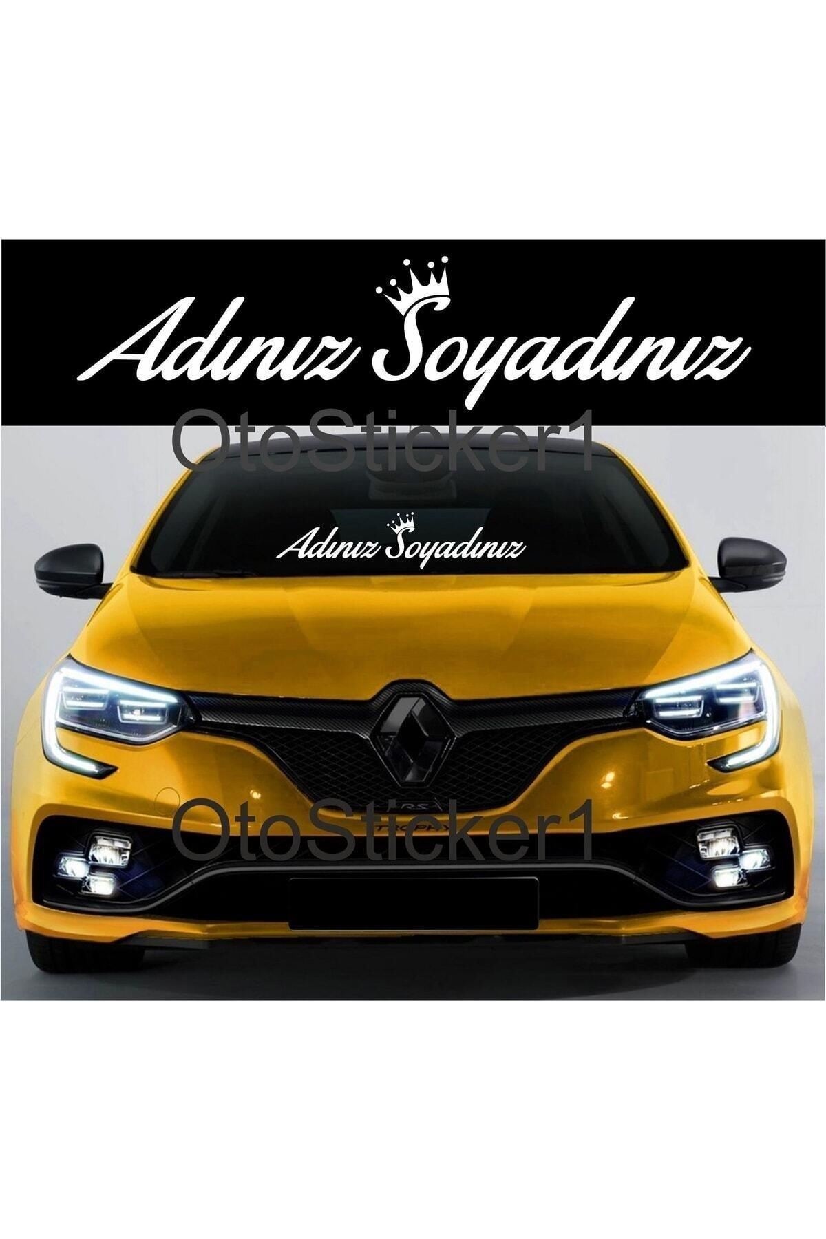 Size Özel Isim Taçlı Oto Cam Yazı özel yeni sticker Beyaz 58*15 Cm