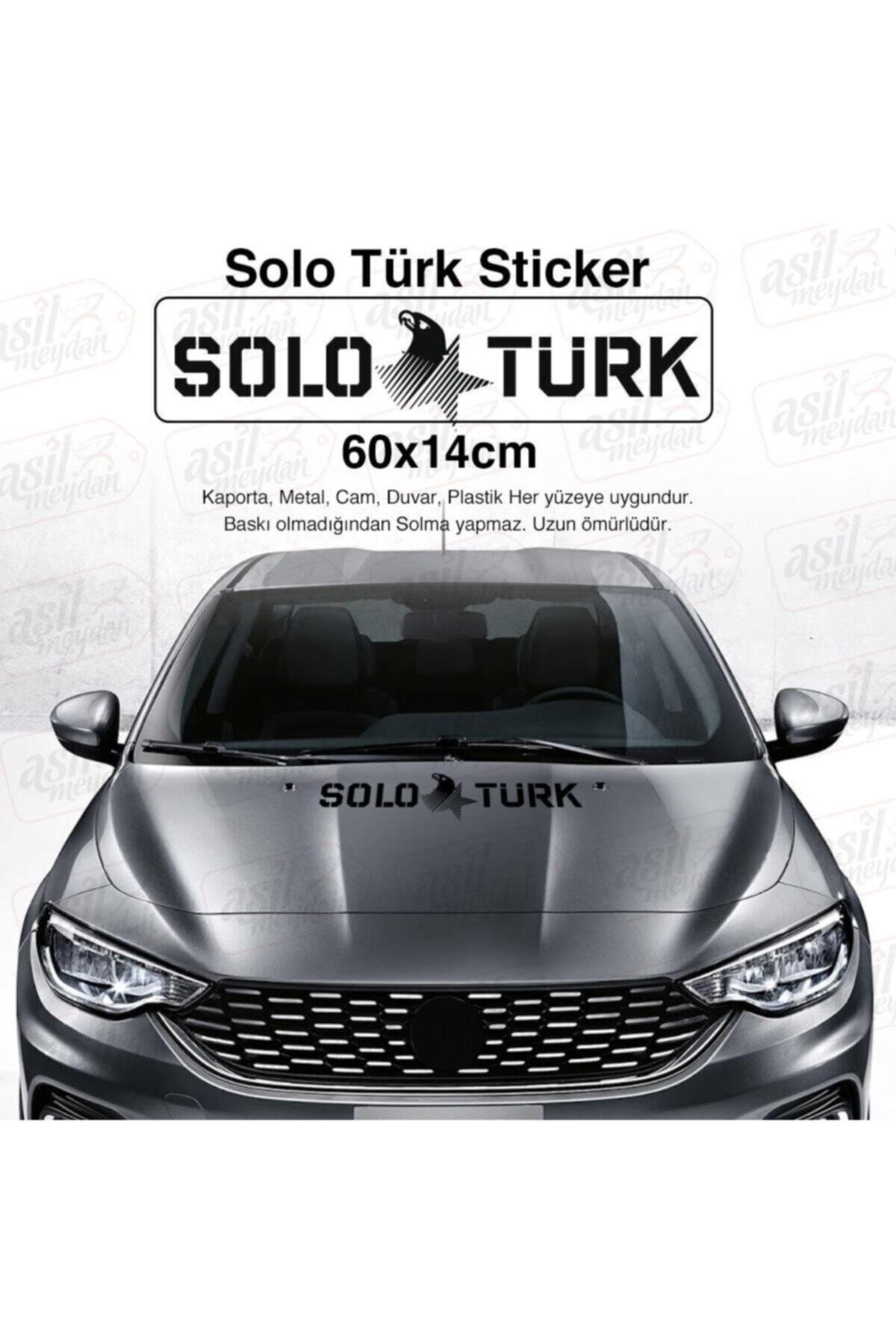 Solo Türk Yazılı Kartal Yıldız Oto özel yeni sticker Siyah 60*14 Cm