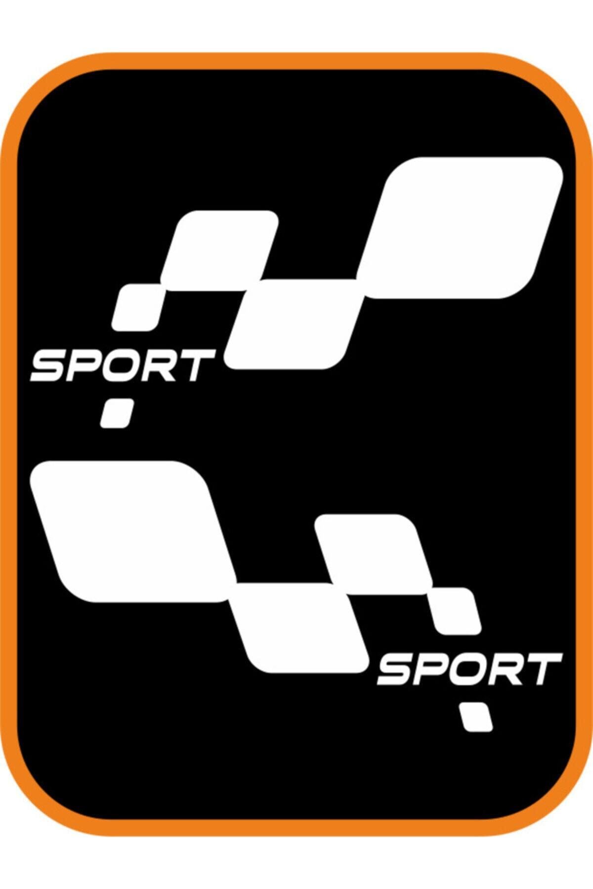Sport Damalı Oto özel yeni sticker Beyaz 30*16 Cm
