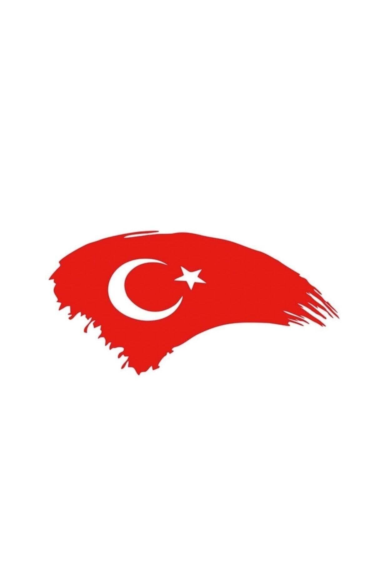 Türk Bayrağı Oto Kapı Cam Kaput özel yeni sticker Kırmızı 20 Cm