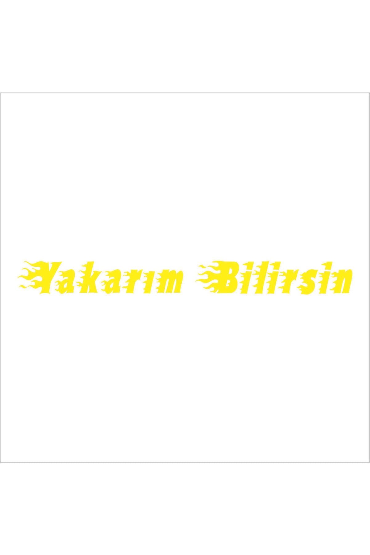 Yakarım Bilirsin Oto özel yeni sticker Sarı 30*3 Cm