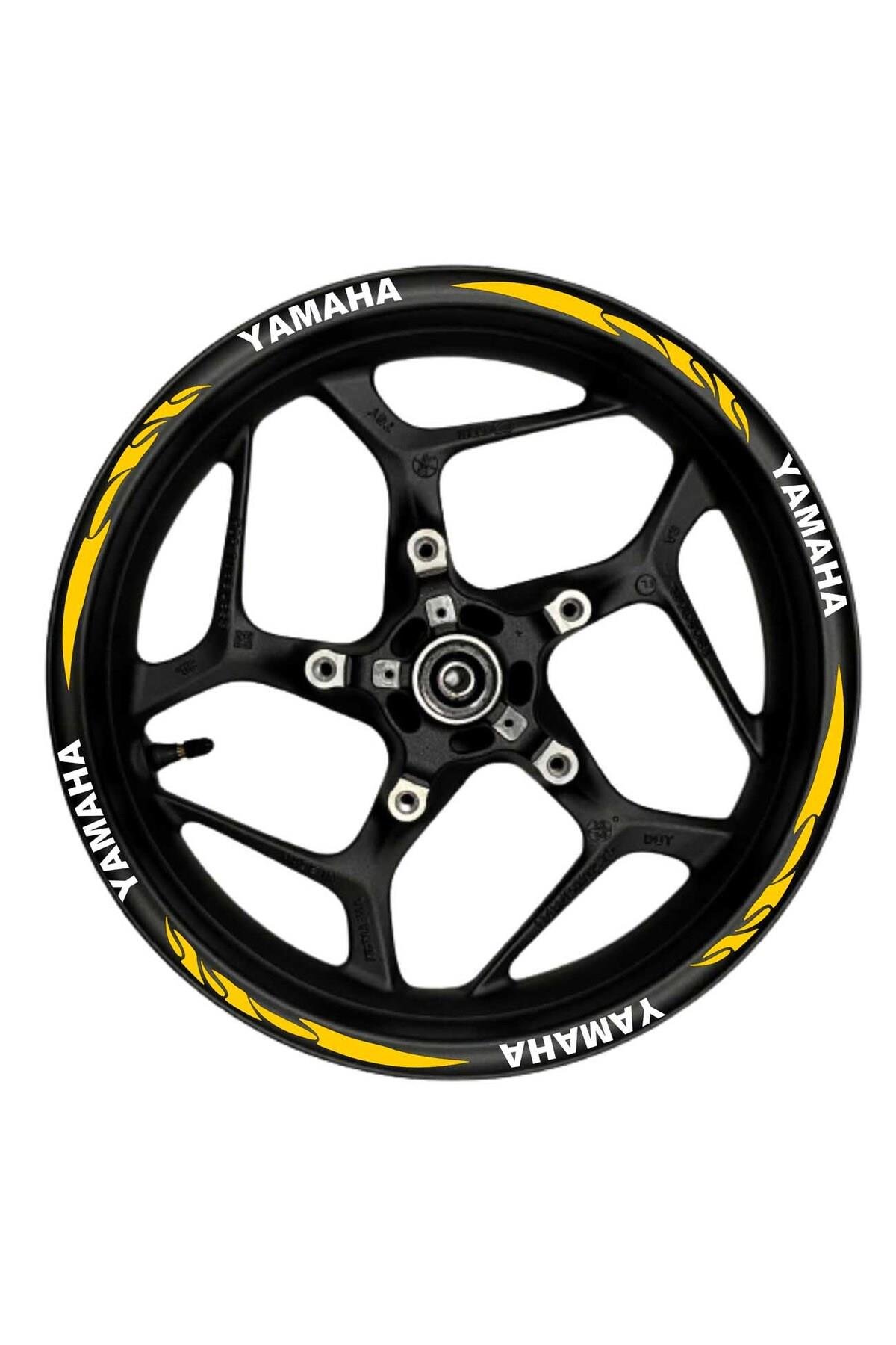 Yamaha Beyaz yazılı yeşil reflektif pençe şeritli