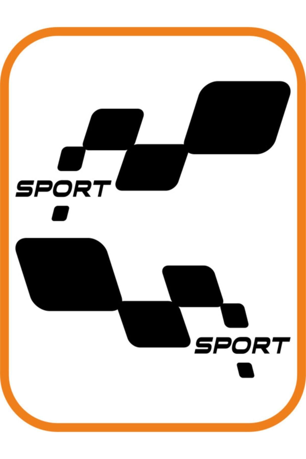 Yan Sport Damalı Oto özel yeni sticker Sağ-Sol Takım 2 Adet Siyah 30*16 Cm