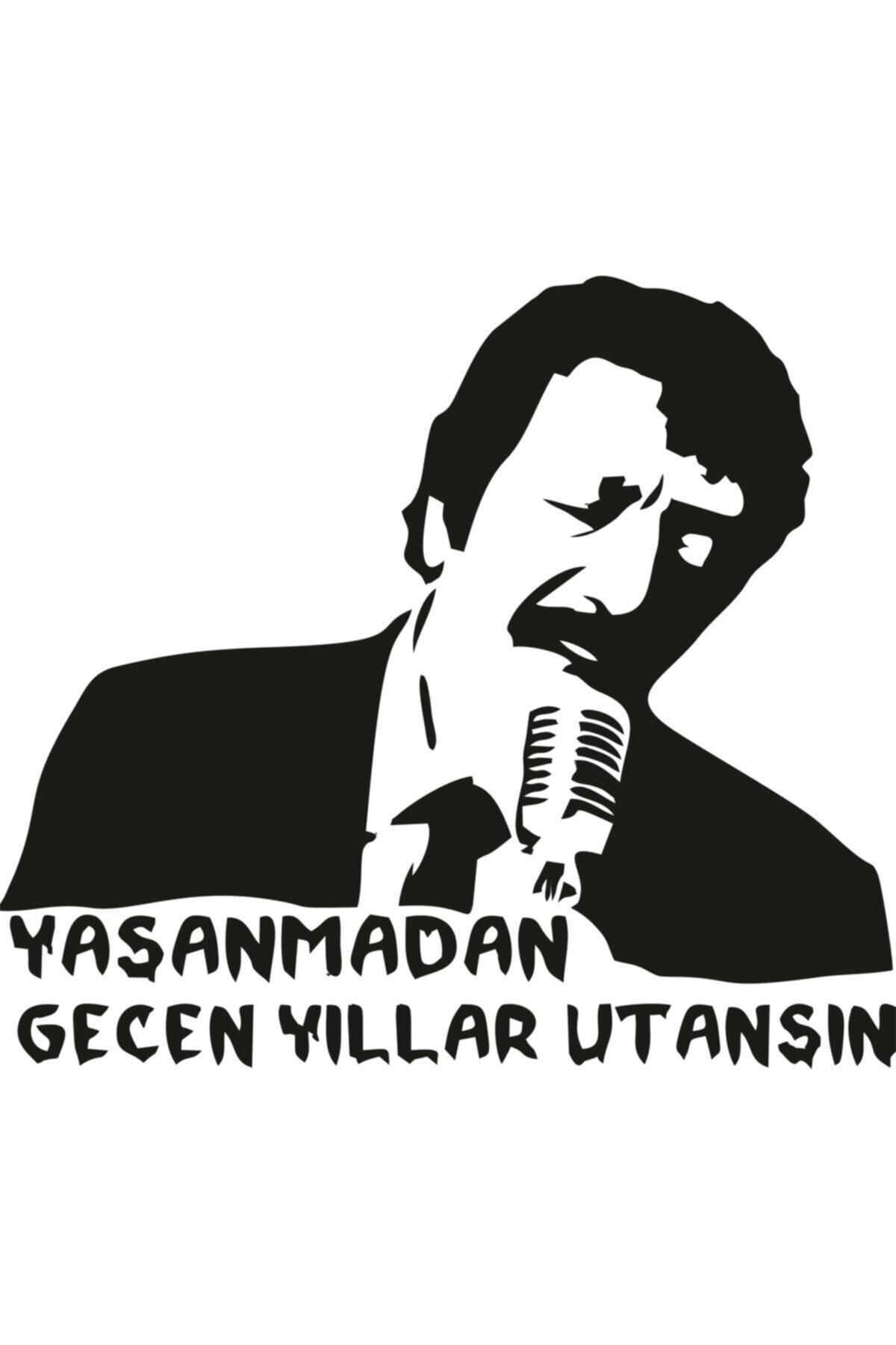 Yaşanmadan Geçen Yıllar Utansın Şarkı Sözü özel yeni sticker Siyah 24*20 Cm