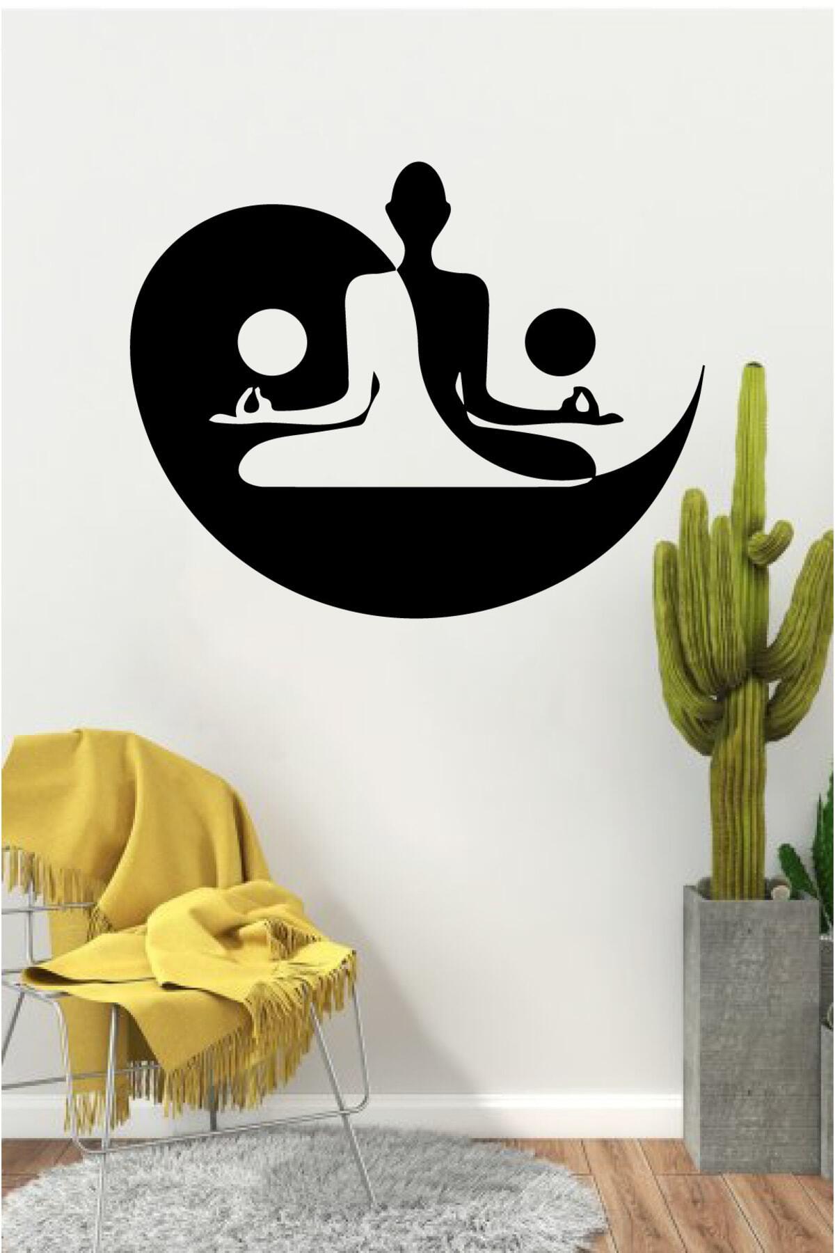 Yoga Yapan Kız Yoga Köşesi Duvar özel yeni sticker Yapıştırma (Su Ve Nemden Etkilenmez)
