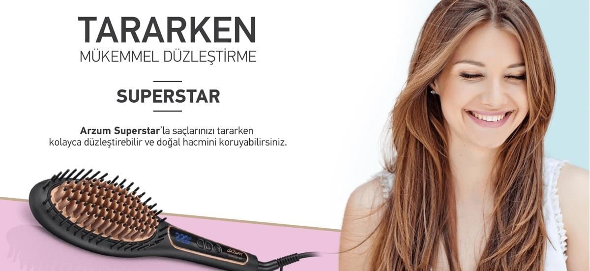 ARZUM AR5036 SUPERSTAR DÜZLEŞTİRİCİ SAÇ FIRÇASI | Kredi Kartsız Elden Taksit | Habipler AVM