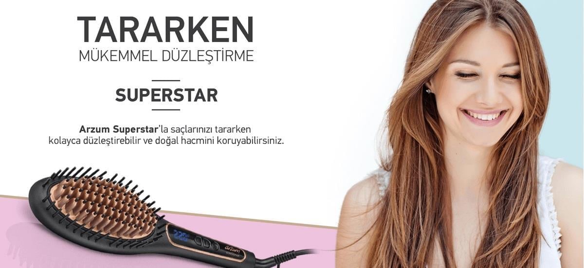 ARZUM AR5036 SUPERSTAR DÜZLEŞTİRİCİ SAÇ FIRÇASI