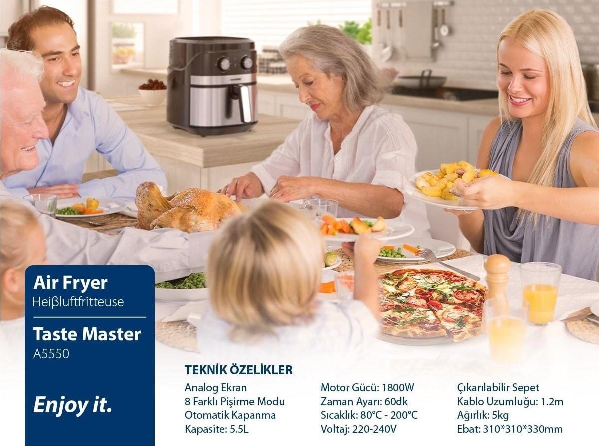 BLAUPUNKT A5550 Taste Master Airfryer FRİTÖZ | Kredi Kartsız Elden Taksit | Habipler AVM