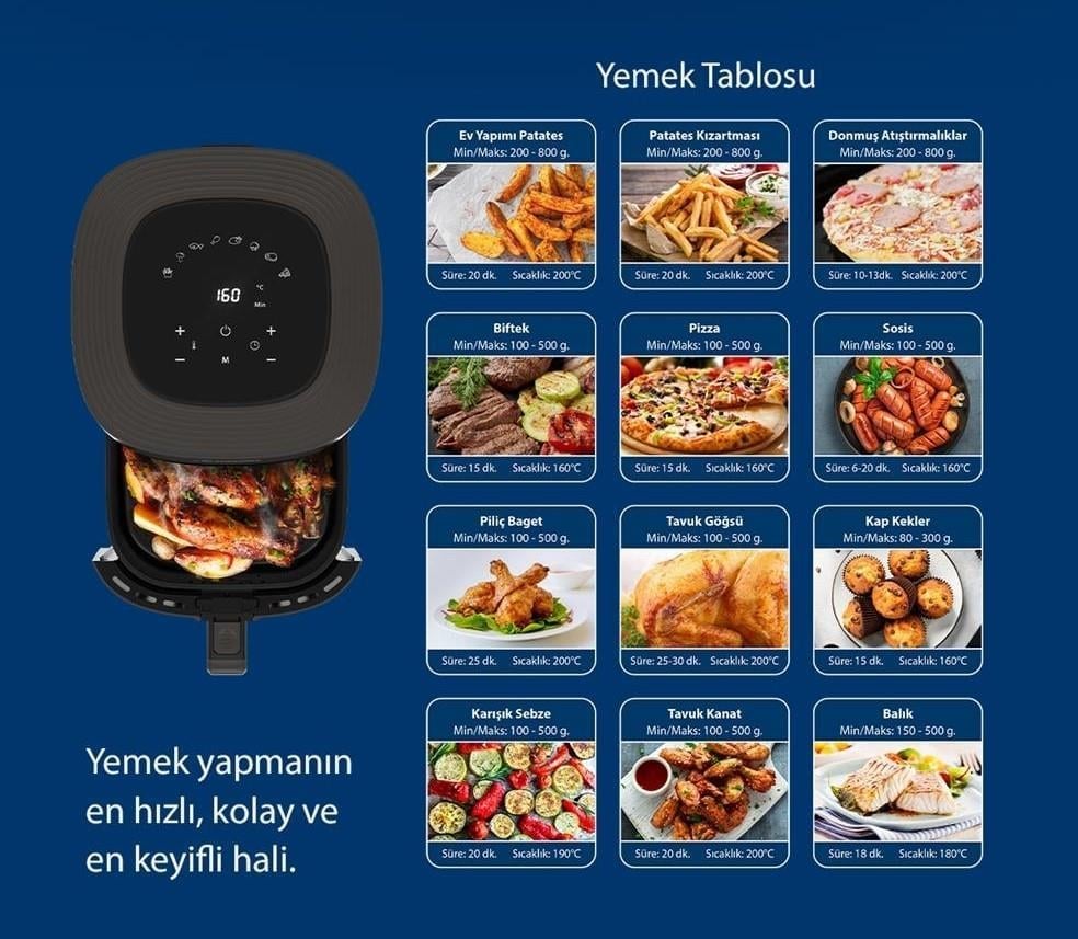 BLAUPUNKT D6550 Taste Master Airfryer FRİTÖZ Kredi Kartsız, Peşinatsız, Elden Taksitle | Habipler AVM