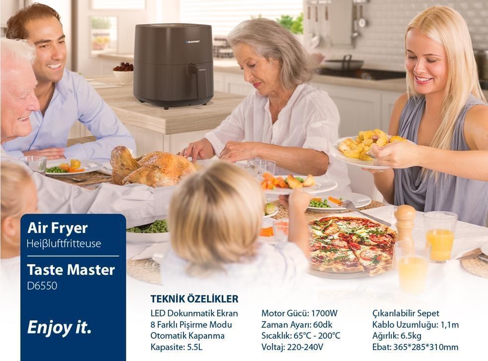 BLAUPUNKT D6550 Taste Master Airfryer FRİTÖZ Kredi Kartsız, Peşinatsız, Elden Taksitle | Habipler AVM