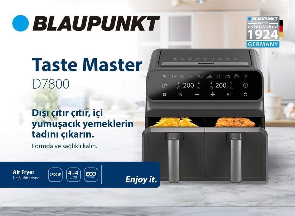 BLAUPUNKT D7800 Taste Master Çift Hazneli Airfryer FRİTÖZ Kredi Kartsız, Peşinatsız, Elden Taksitle | Habipler AVM