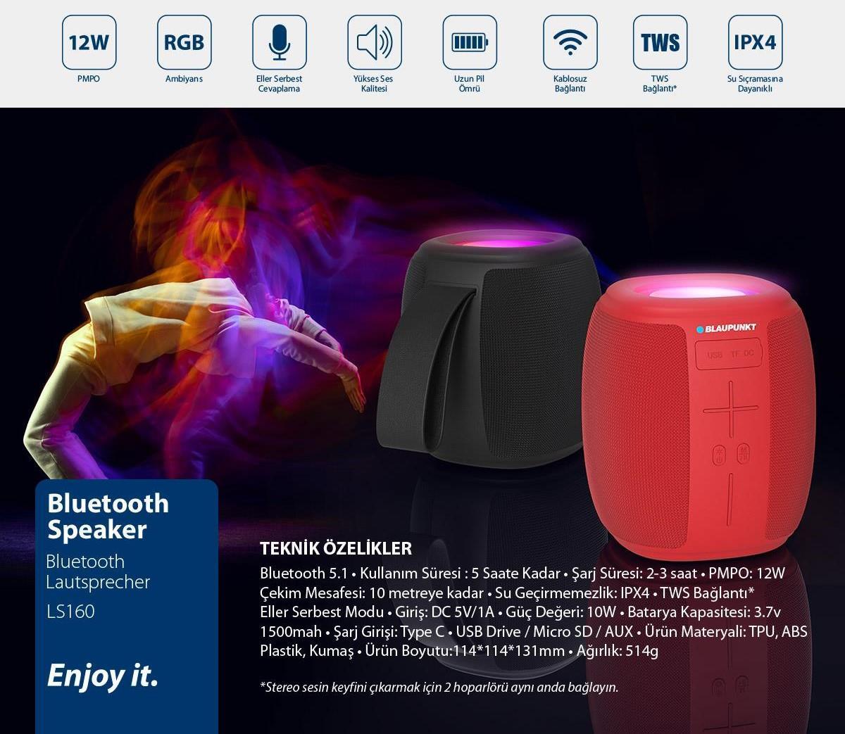 BLAUPUNKT LS160 BLUETOOTH SPEAKER