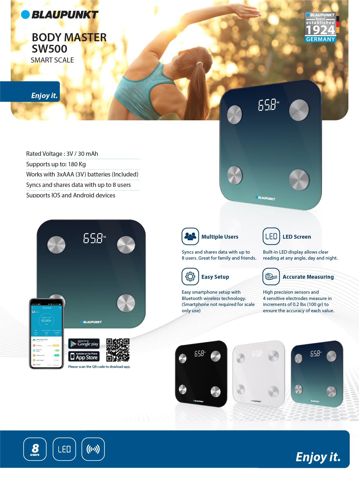 BLAUPUNKT SW500 Body Master Akıllı Dijital BASKÜL