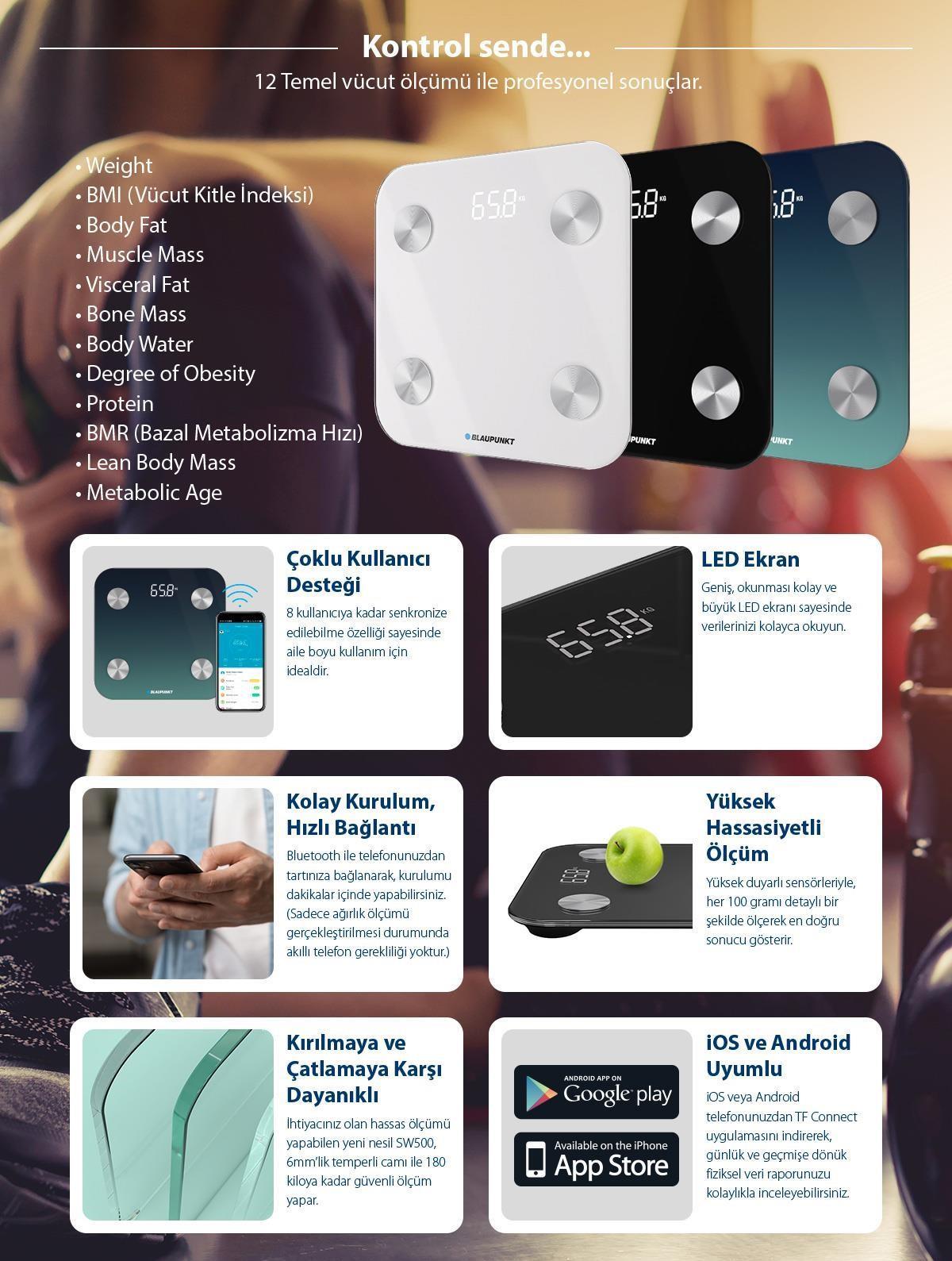 BLAUPUNKT SW500 Body Master Akıllı Dijital BASKÜL