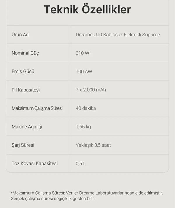DREAME U10 ŞARJLI DİKEY SÜPÜRGE | Kredi Kartsız Elden Taksit | Habipler AVM