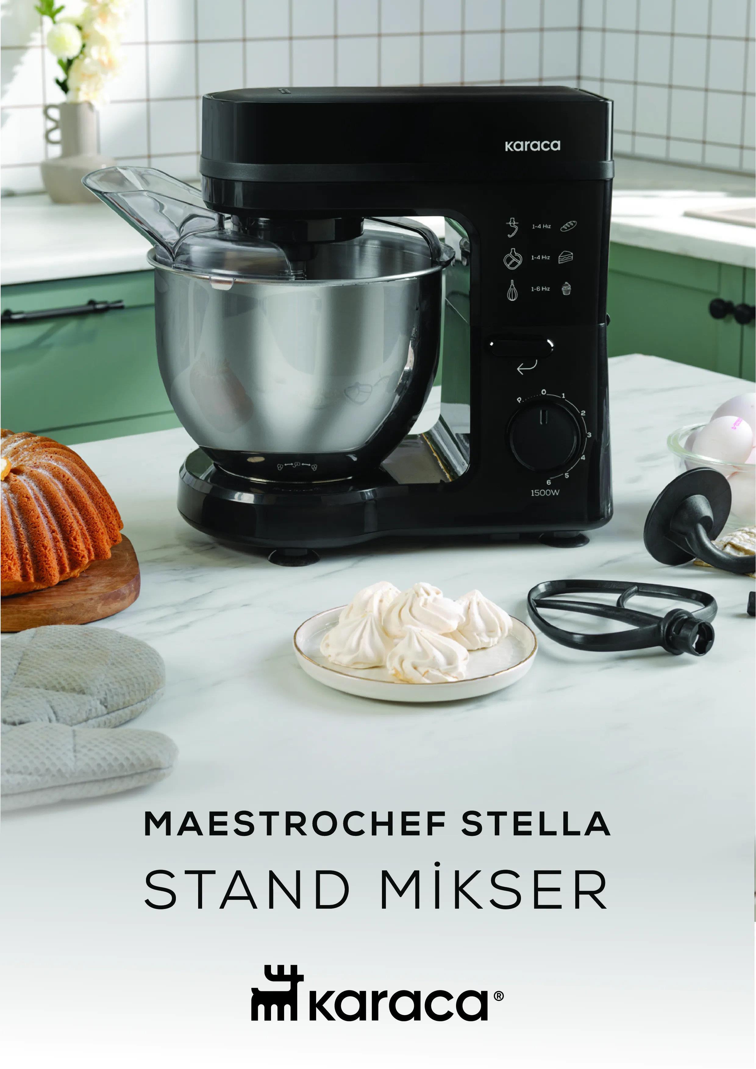 KARACA Maestrochef Stella 1500W 5 Lt HAMUR YOĞURMA MAKİNESİ Kredi Kartsız, Peşinatsız, Elden Taksitle | Habipler AVM