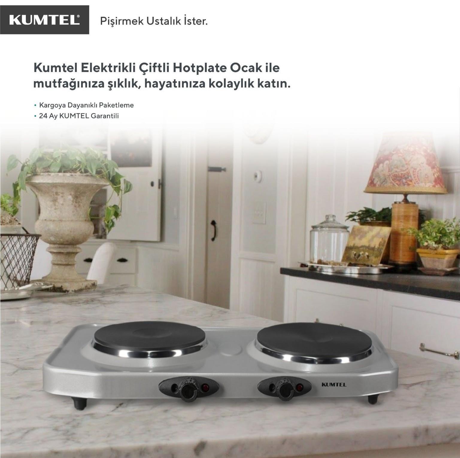 KUMTEL LX-7021 ÇİFTLİ HOTPLATE ELEKTRİKLİ OCAK