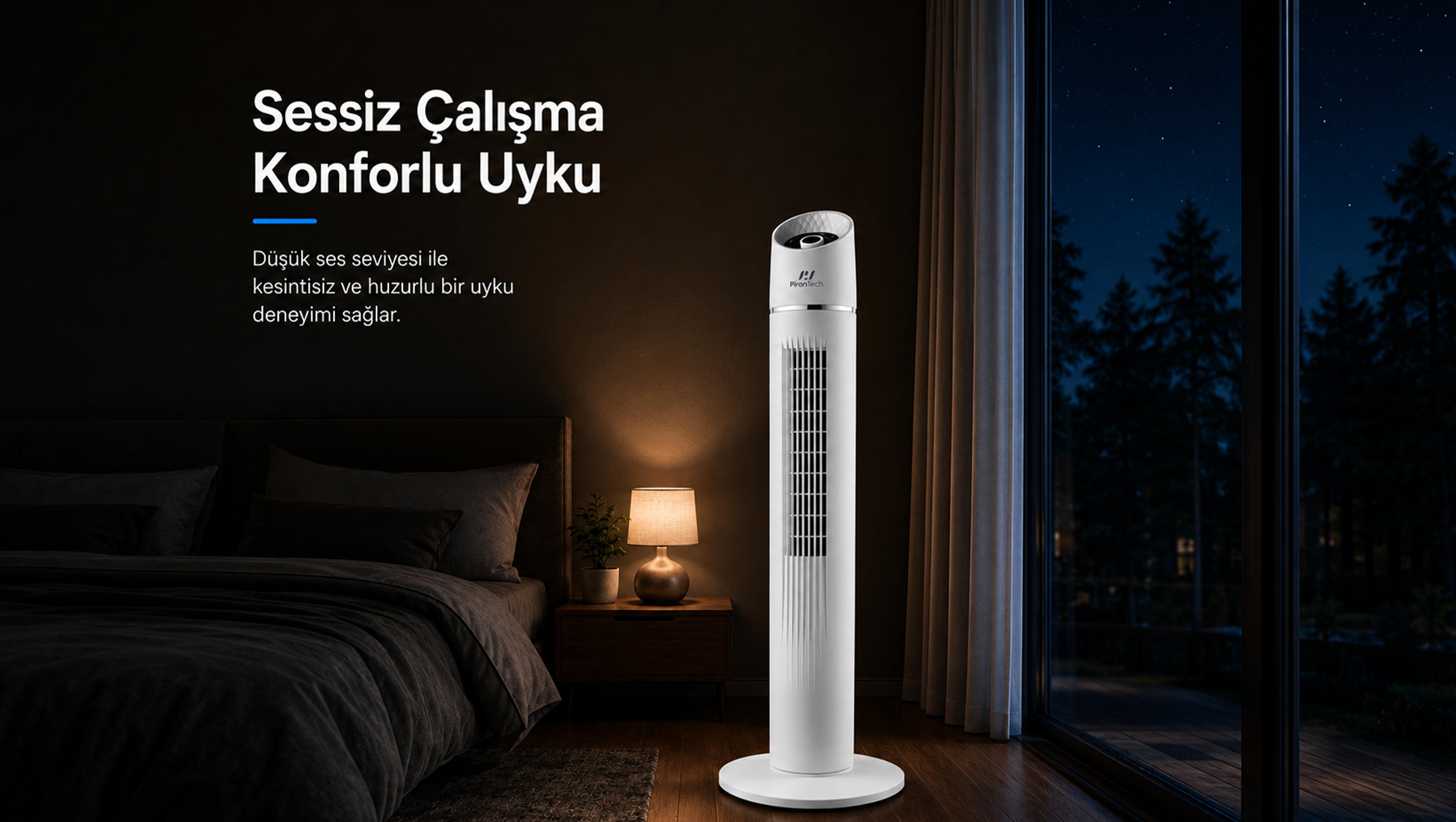PİRANTECH EV-116 (45 Watt) KULE TİPİ VANTİLATÖR | Kredi Kartsız Elden Taksit | Habipler AVM