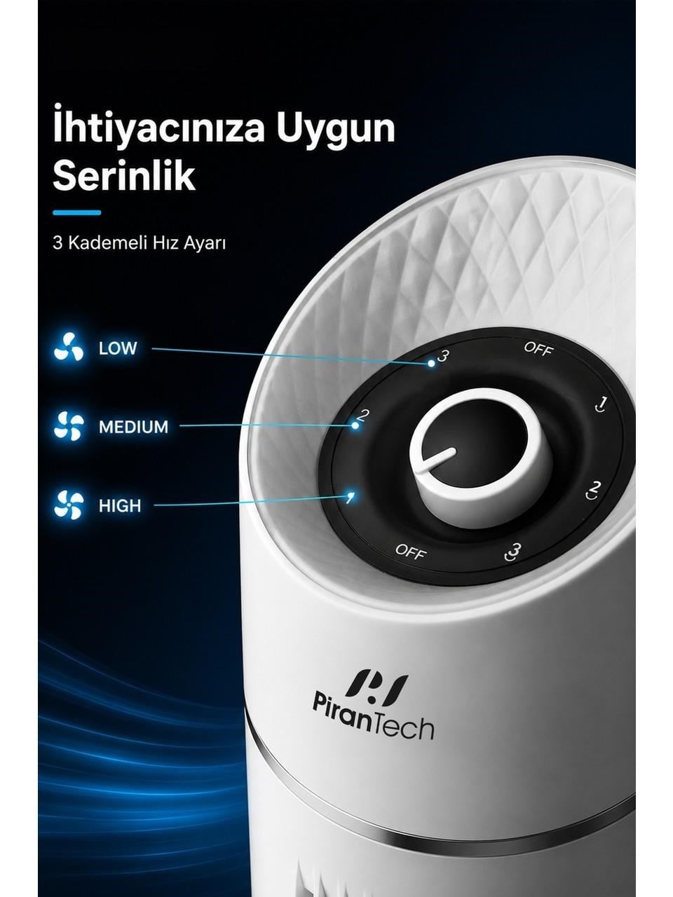 PİRANTECH EV-116 (45 Watt) KULE TİPİ VANTİLATÖR | Kredi Kartsız Elden Taksit | Habipler AVM