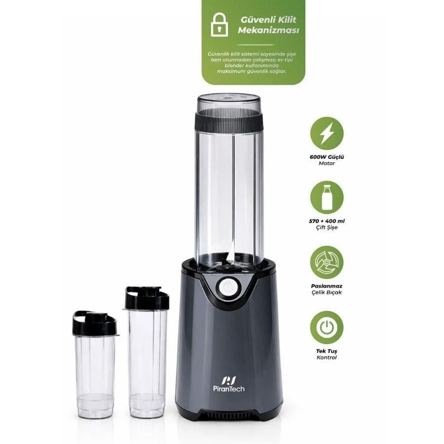 PİRANTECH YH-1200 600 Watt Smoothie Kişisel BLENDER | Kredi Kartsız Elden Taksit | Habipler AVM