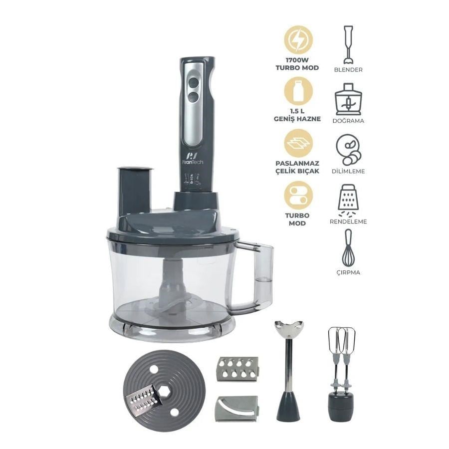 PİRANTECH YH-1420 1700 Watt BLENDER SET | Kredi Kartsız Elden Taksit | Habipler AVM