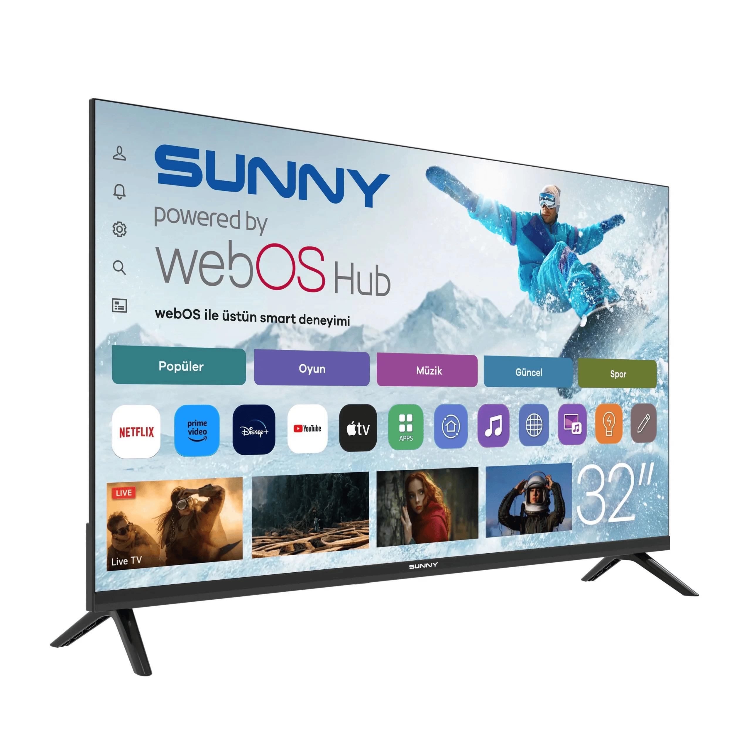 SUNNY SN32HMLN-W20S SMART webOS 80 EKRAN HD READY LED TELEVİZYON Kredi Kartsız, Peşinatsız, Elden Taksitle | Habipler AVM