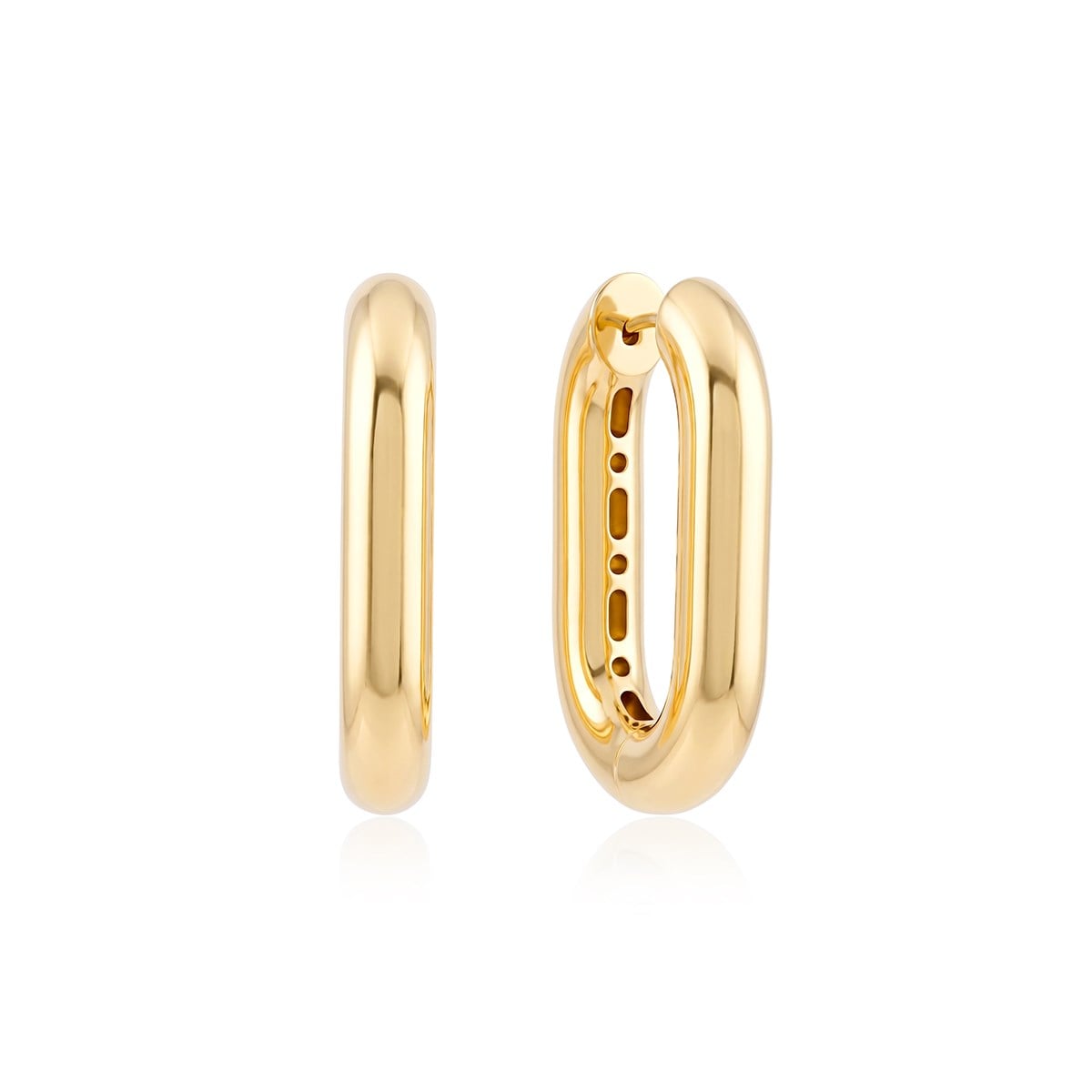 14 Ayar 20mm Ovalis Taşsız Küpe