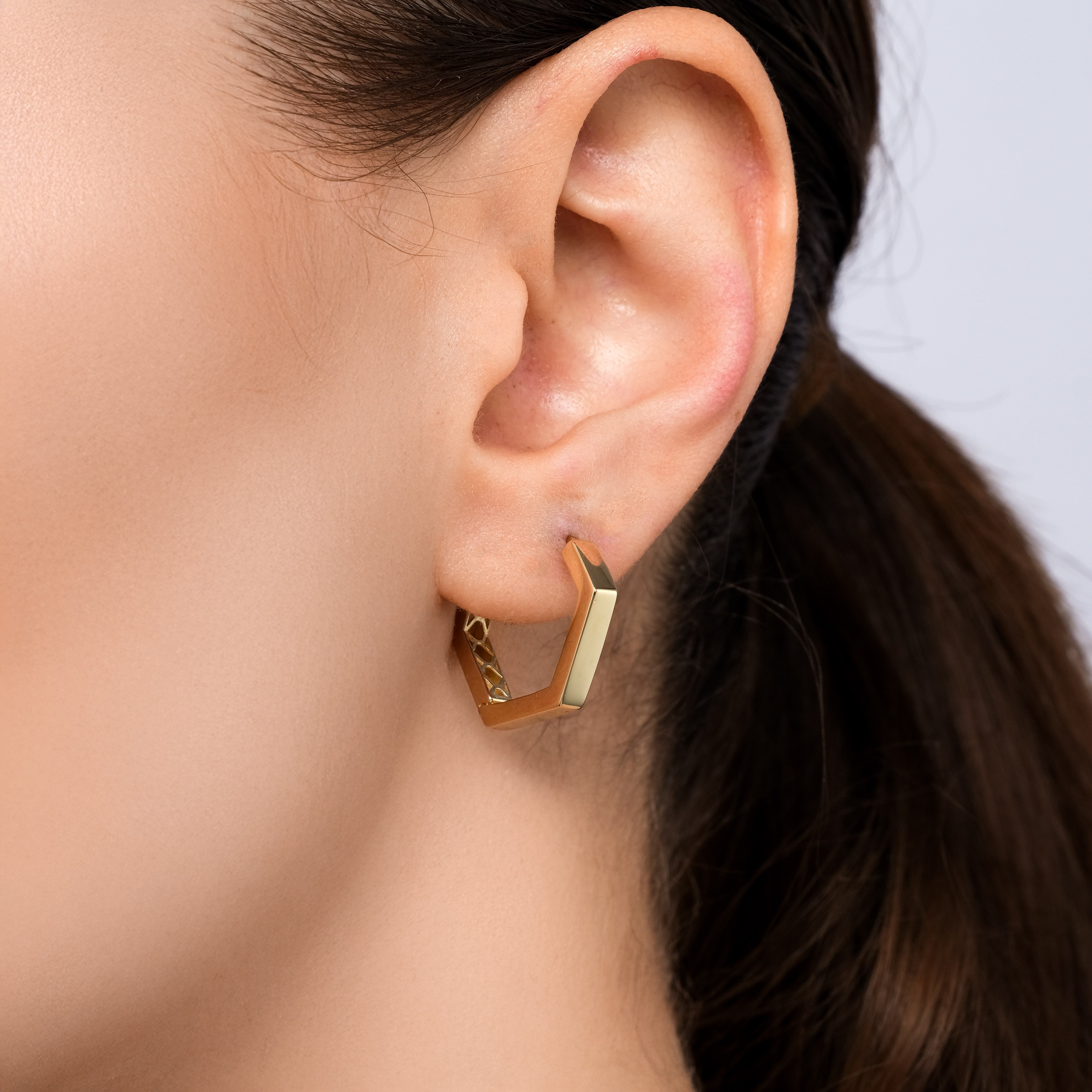 14 Ayar 20mm Taşsız Küpe