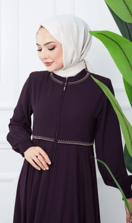 Gündelik Hac Ve Umrelik Nakışlı Mevlana Ferace