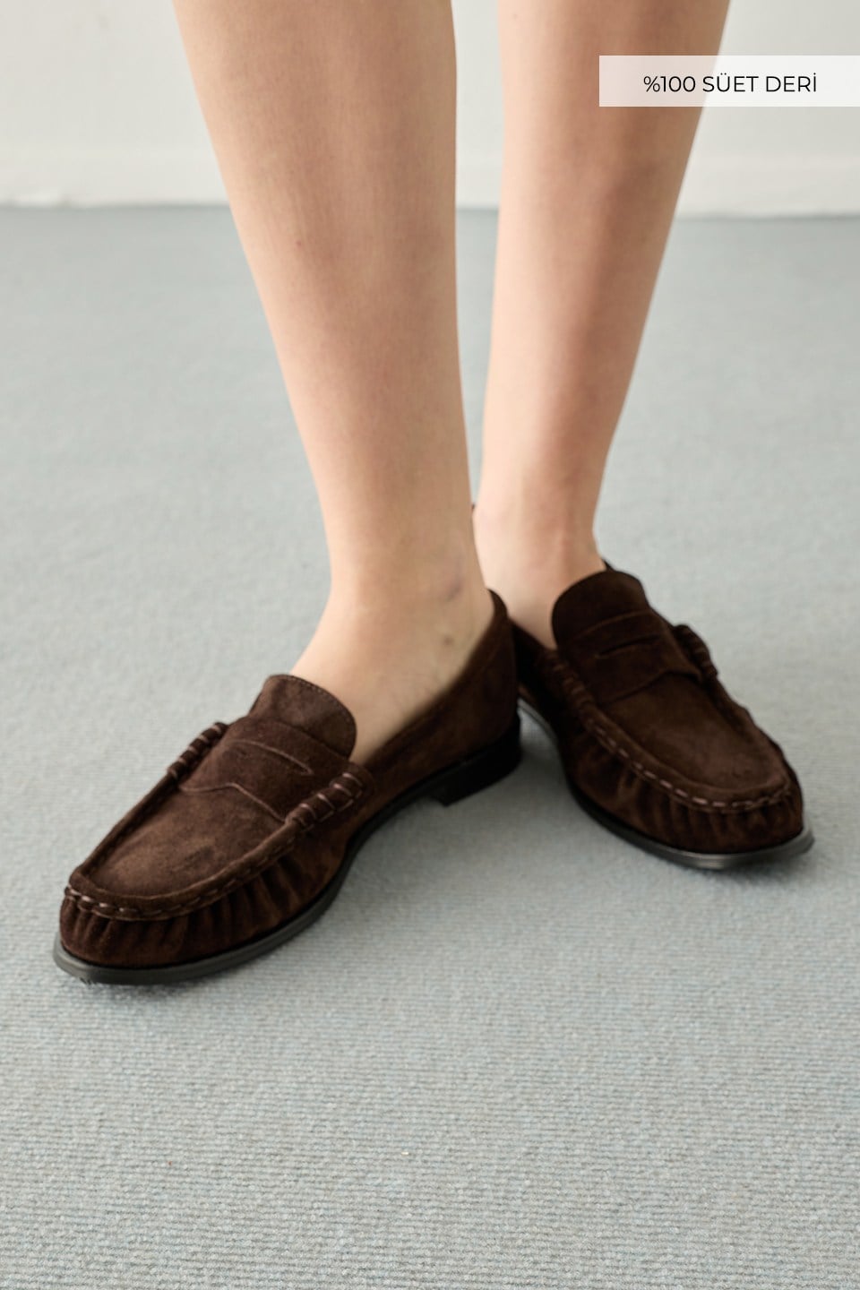 Acı Kahve Süet Loafer Ayakkabı