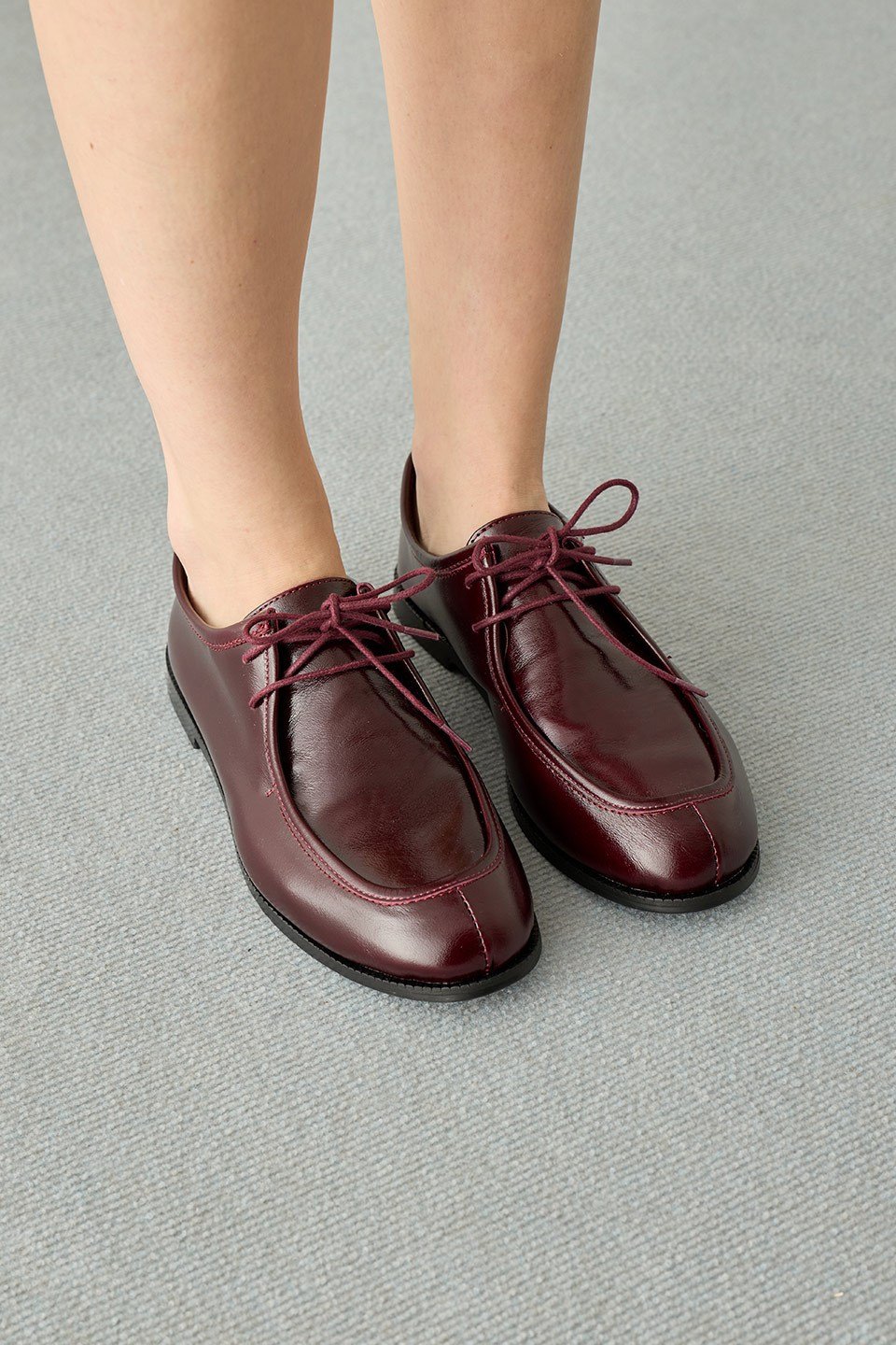 Bordo Bağcık Detaylı Deri Loafer