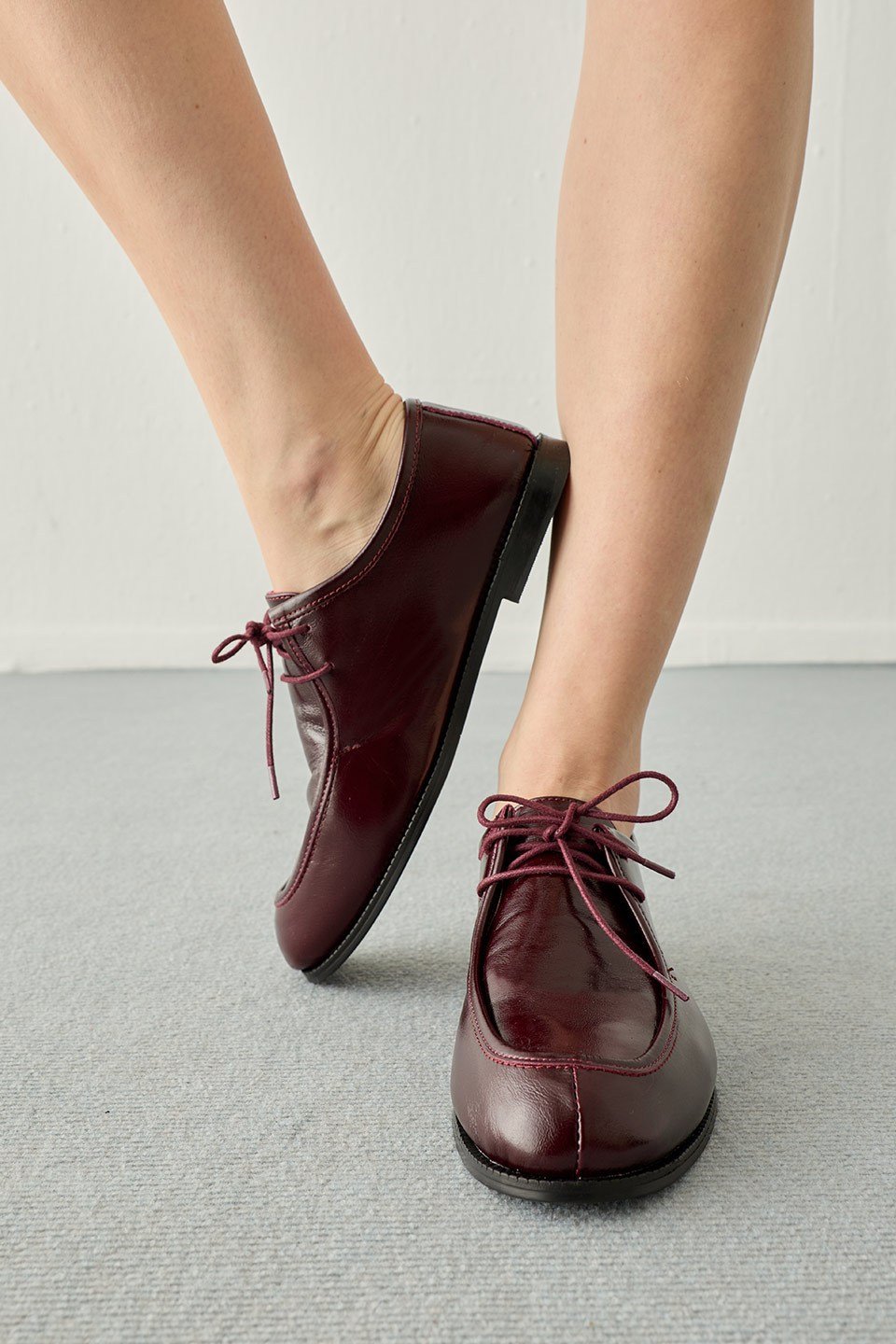 Bordo Bağcık Detaylı Deri Loafer