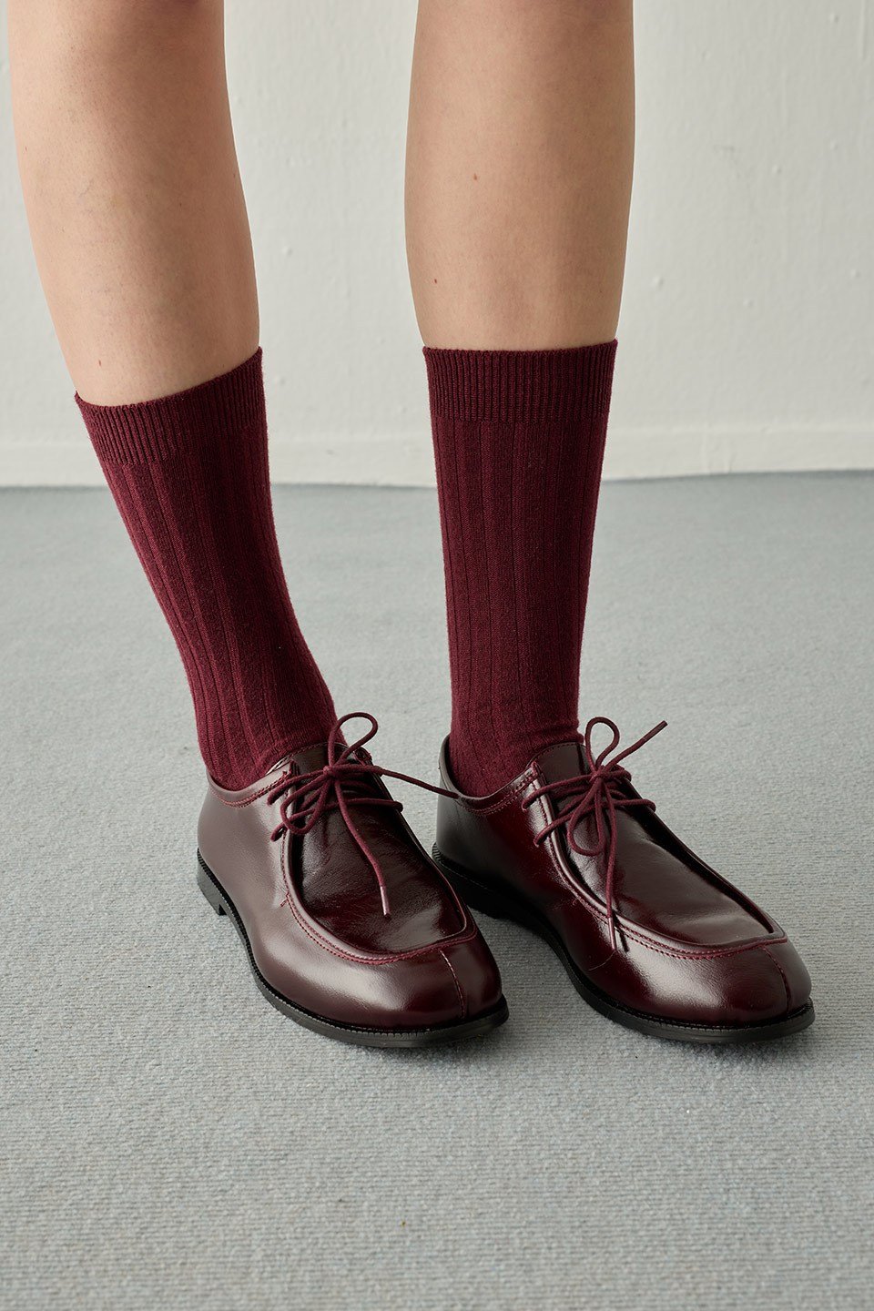 Bordo Bağcık Detaylı Deri Loafer