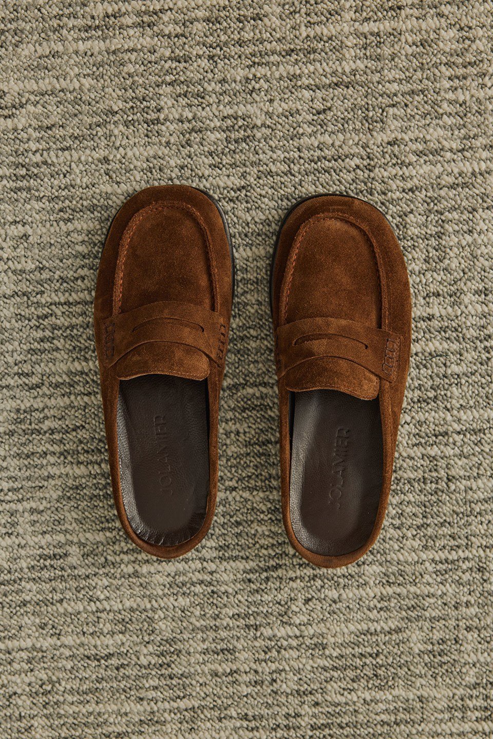 Camel Brielle Süet Loafer Terlik