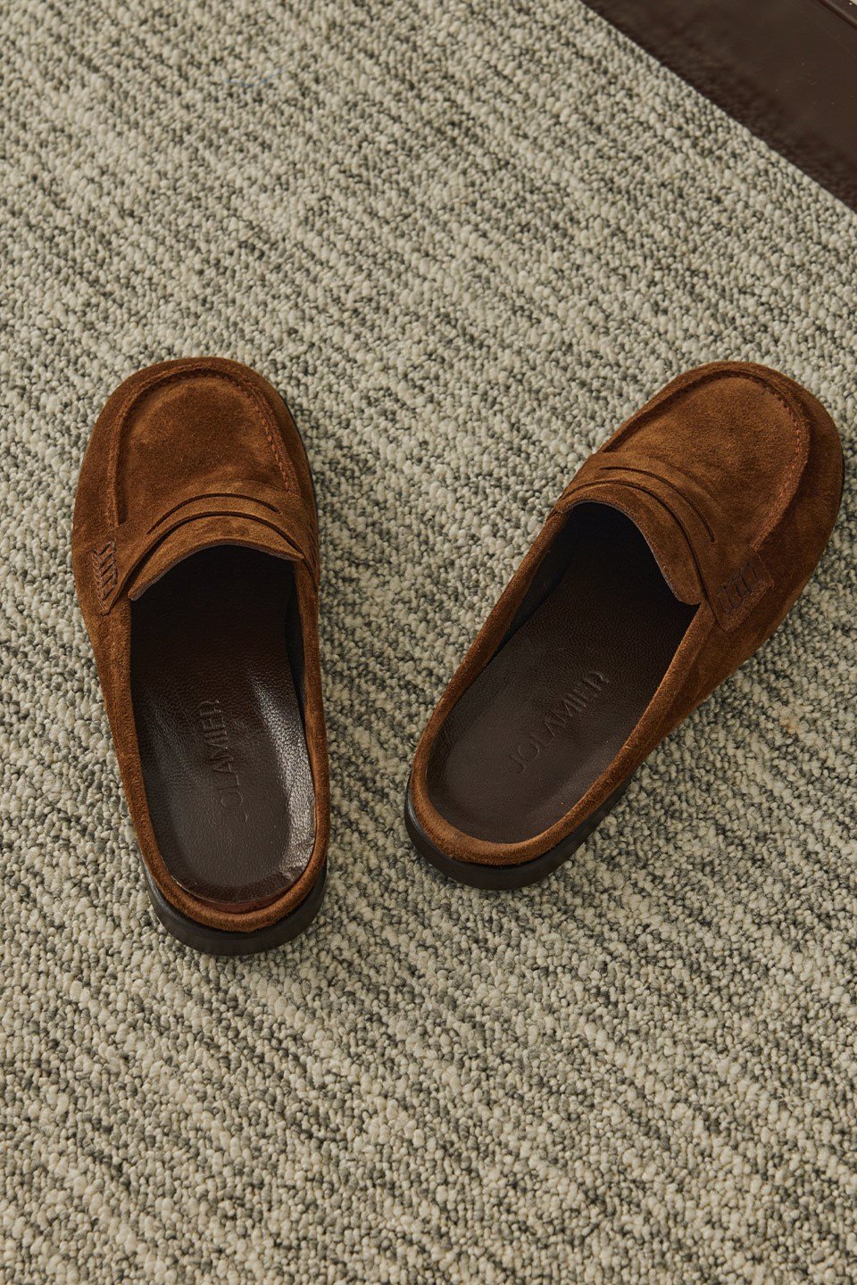 Camel Brielle Süet Loafer Terlik