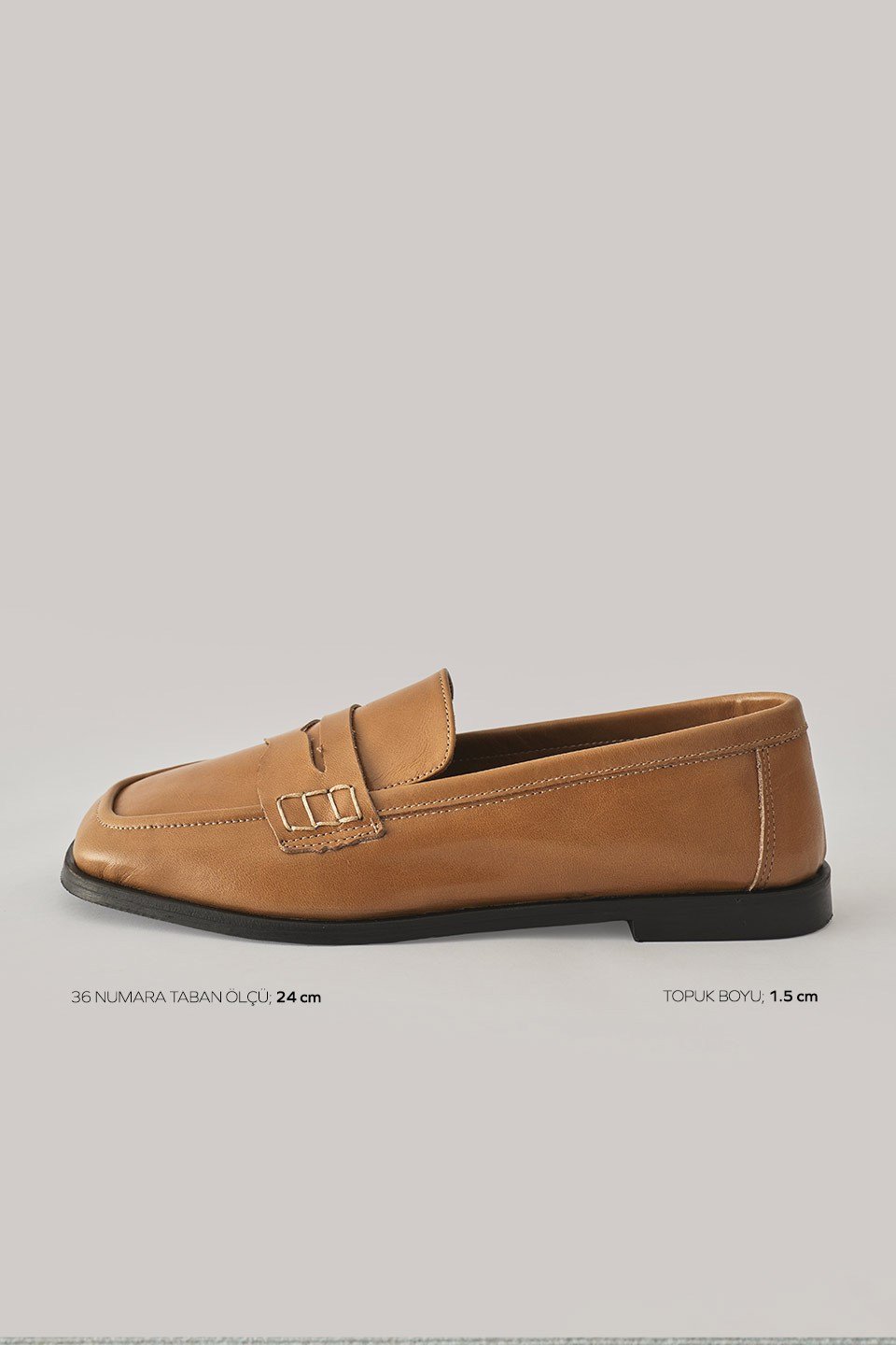 Camel Klasik Deri Loafer