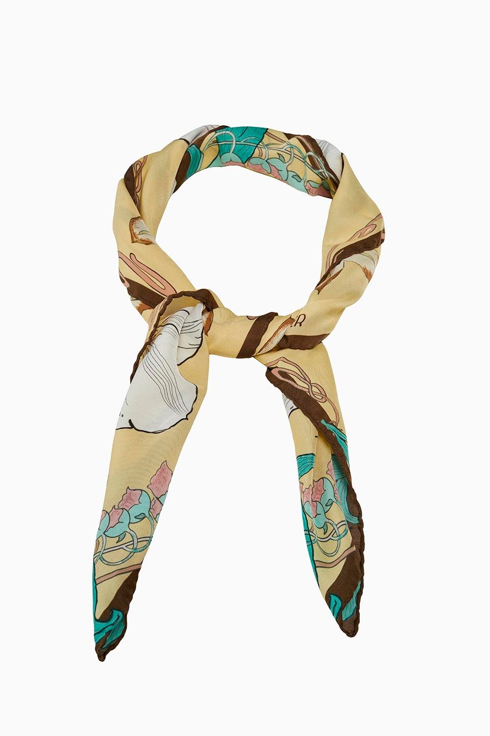DESENLİ MODAL EŞARP MANOLYA - SOFT SARI