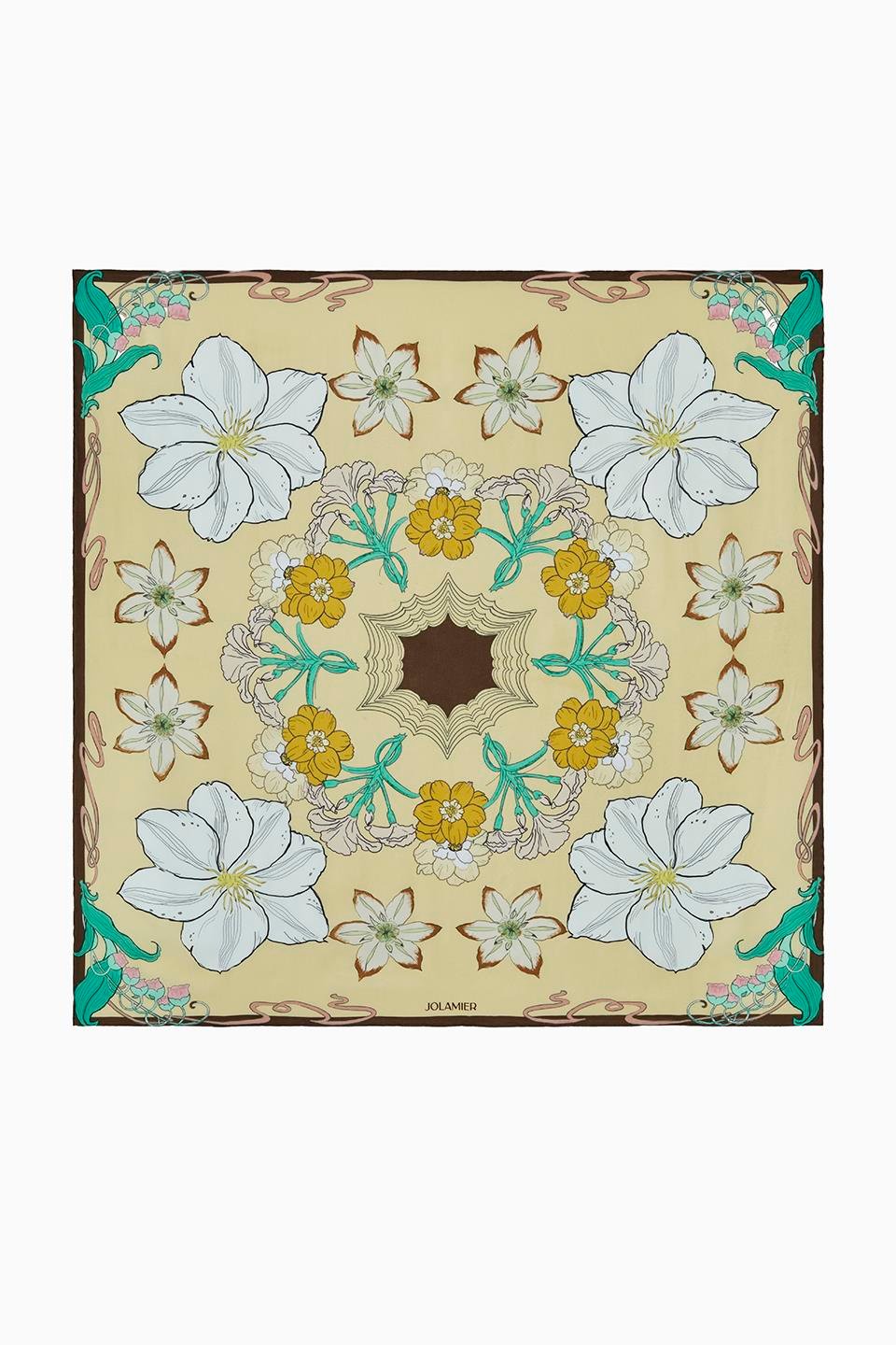 DESENLİ MODAL EŞARP MANOLYA - SOFT SARI