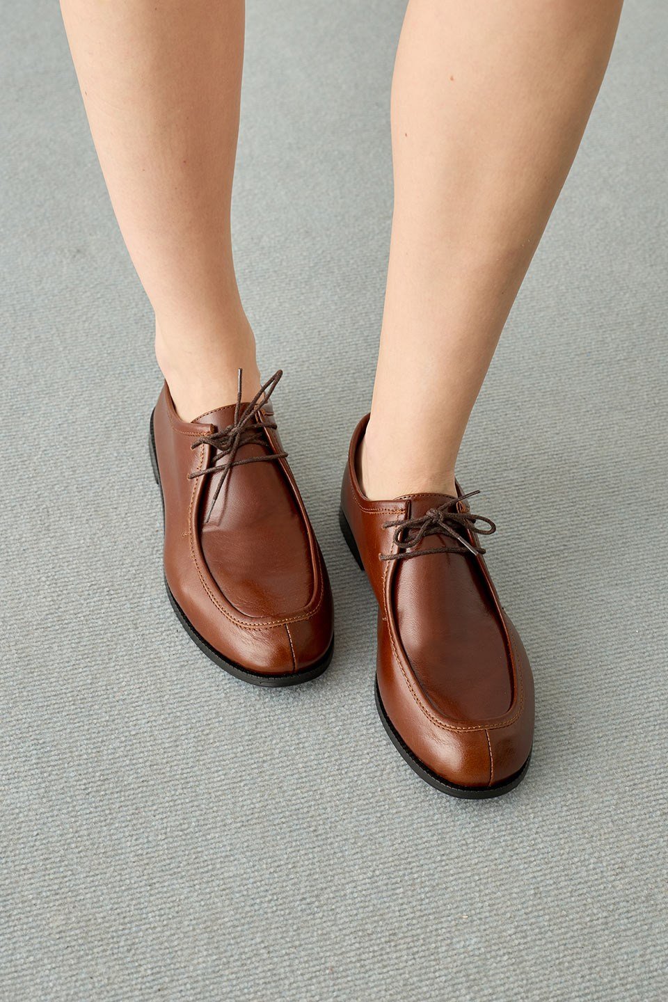 Kahverengi Bağcık Detaylı Deri Loafer