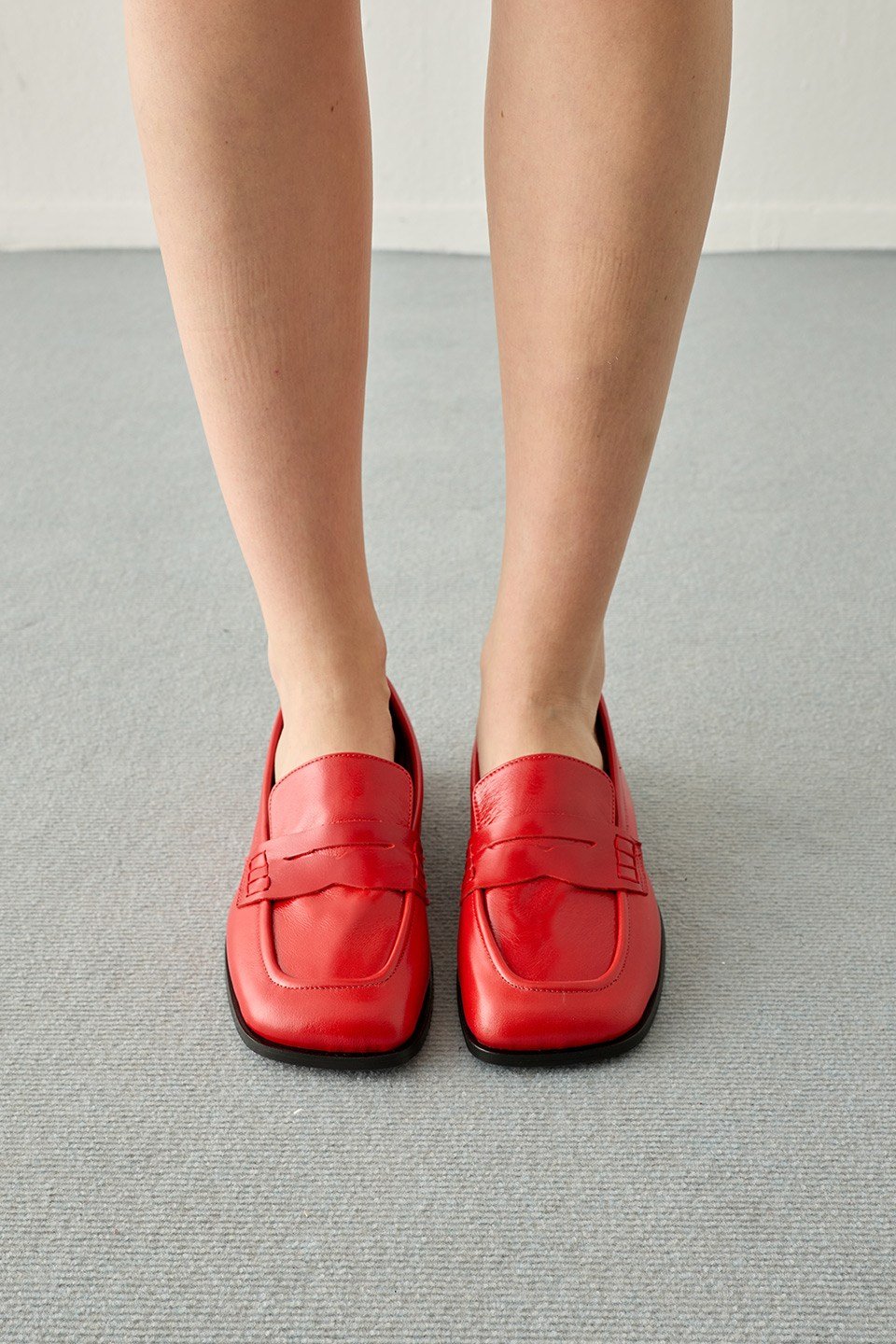 Kırmızı Klasik Deri Loafer
