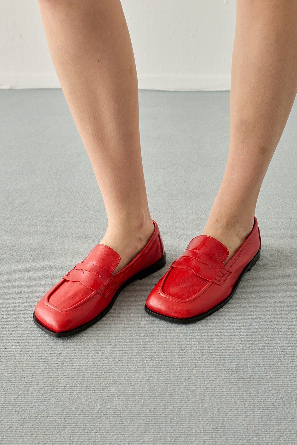 Kırmızı Klasik Deri Loafer
