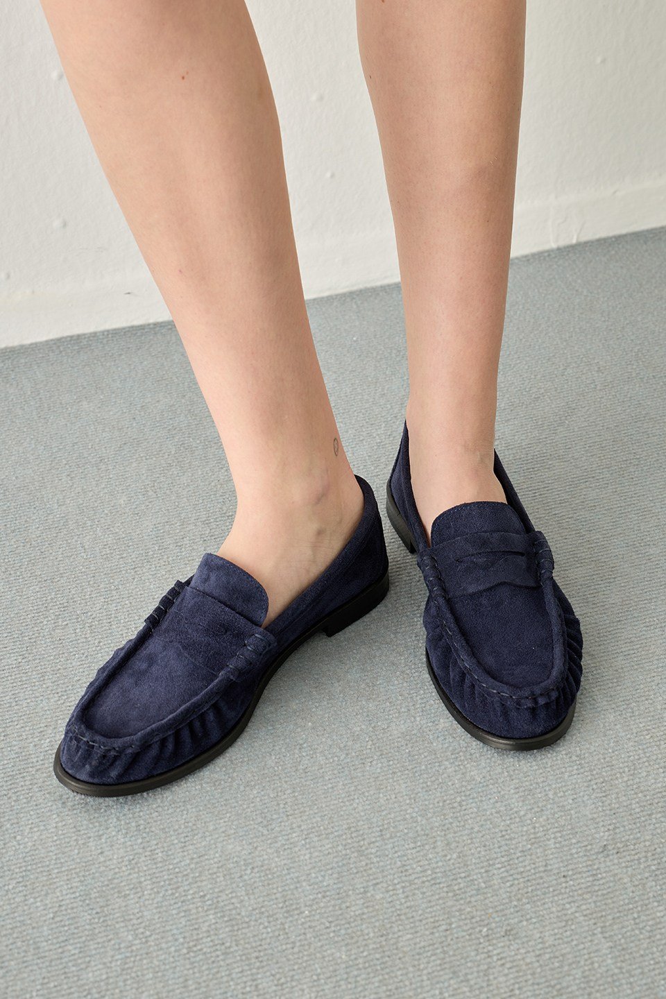 Lacivert Süet Loafer Ayakkabı