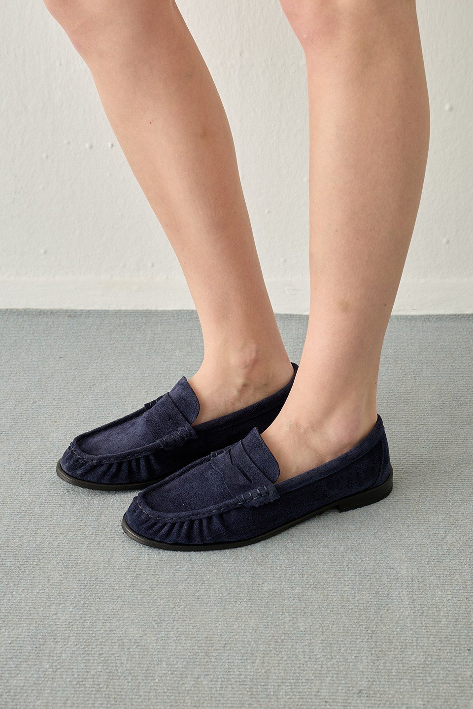 Lacivert Süet Loafer Ayakkabı
