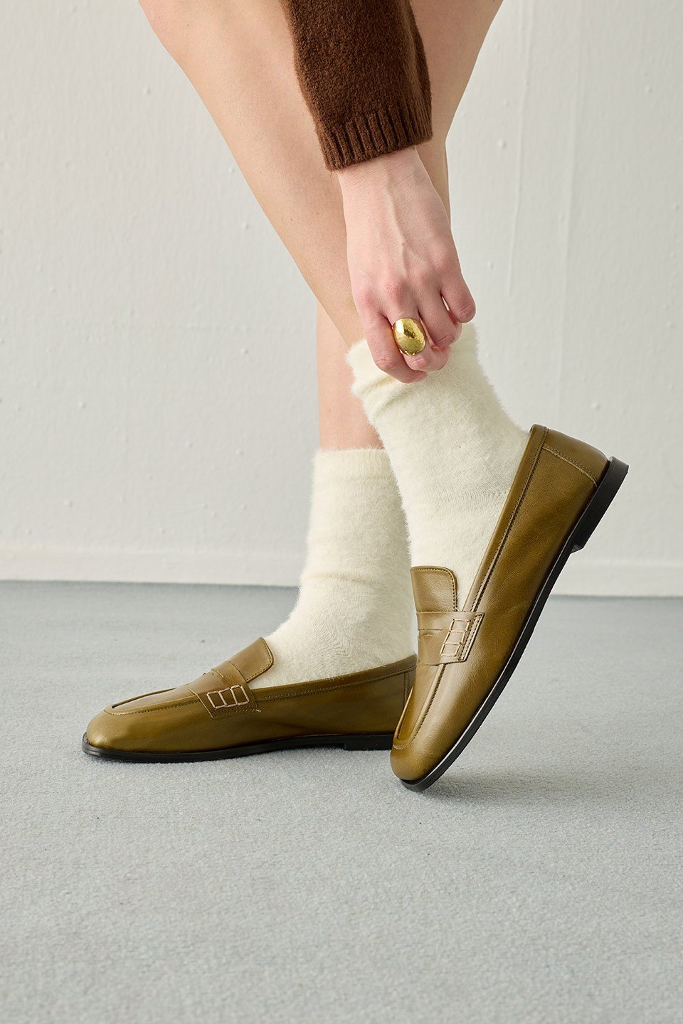Yeşil Klasik Deri Loafer