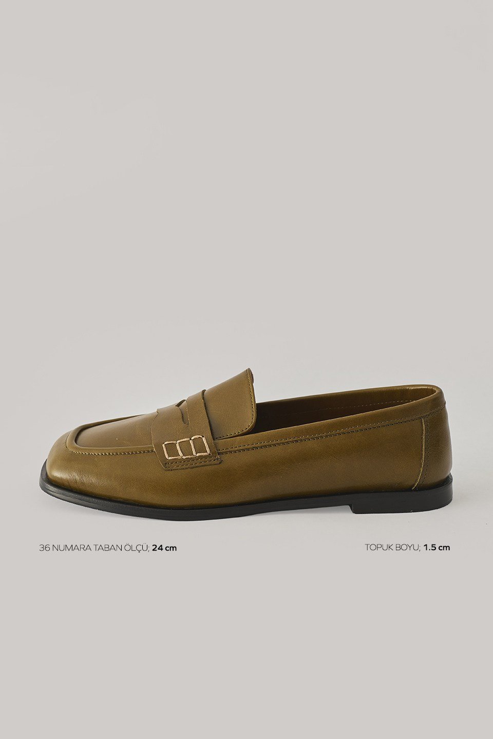 Yeşil Klasik Deri Loafer