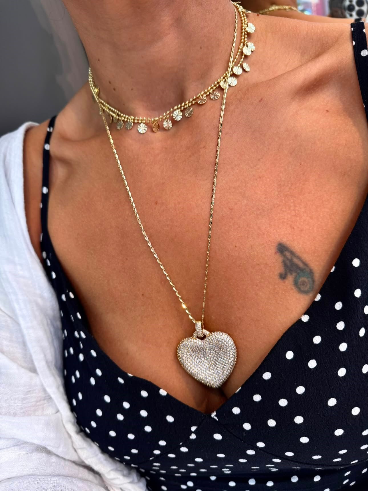 14k Diamond Heart Kolye