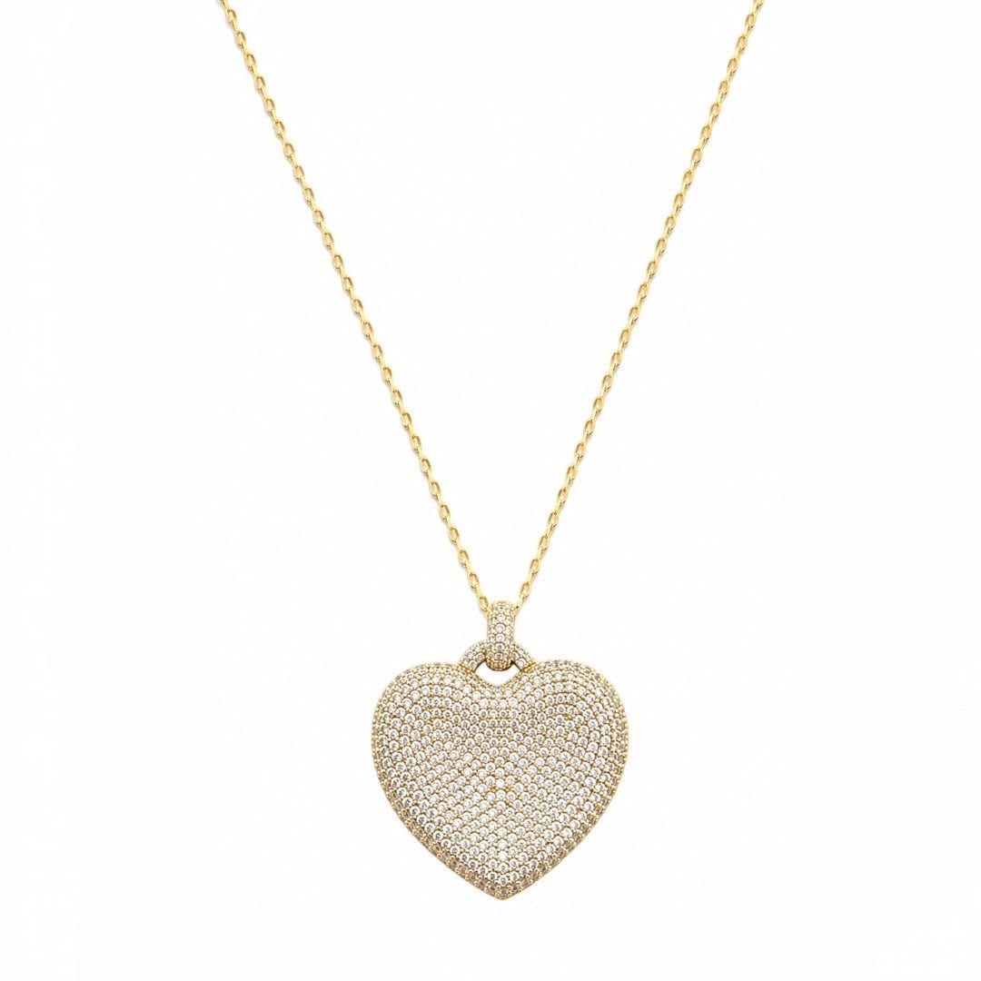 14k Diamond Heart Kolye