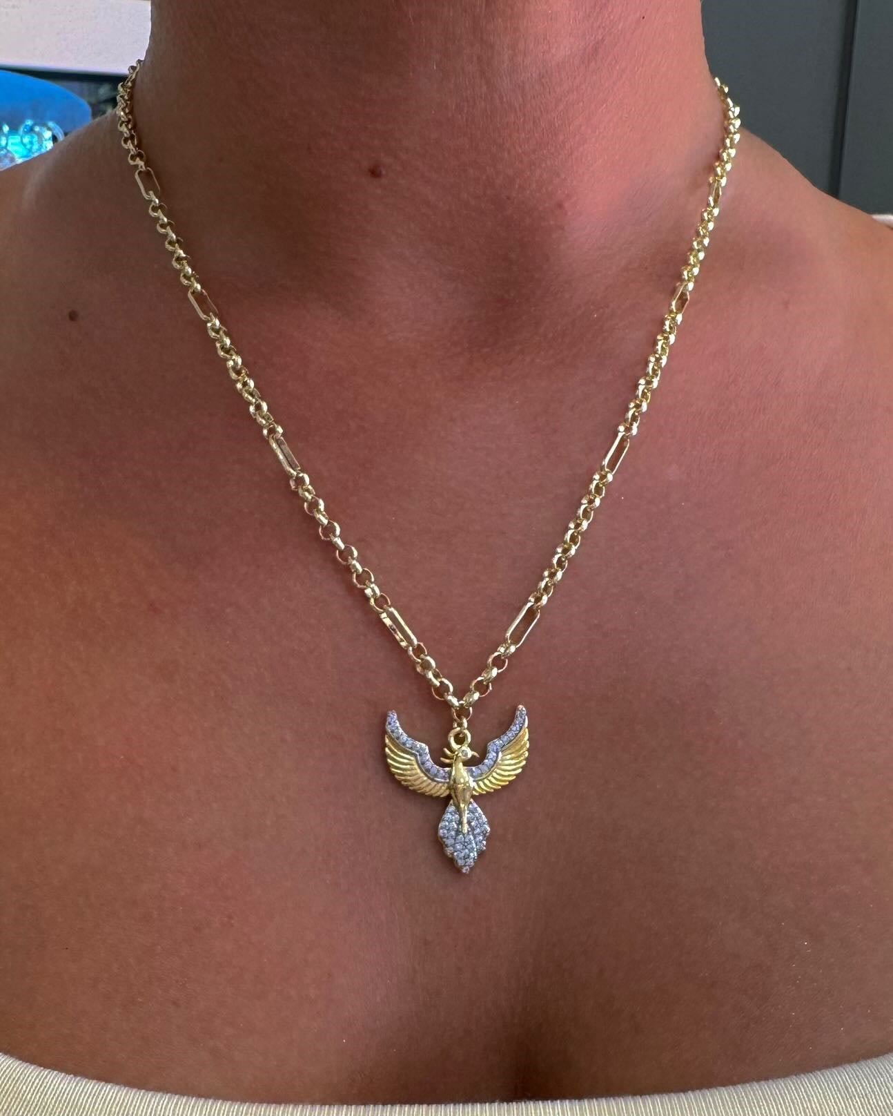 14K Gold Anka Kraliçesi Kolye - 50 cm